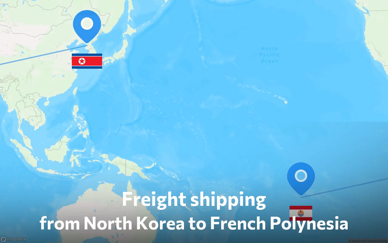 Shipping route from North Korea to French Polynesia
