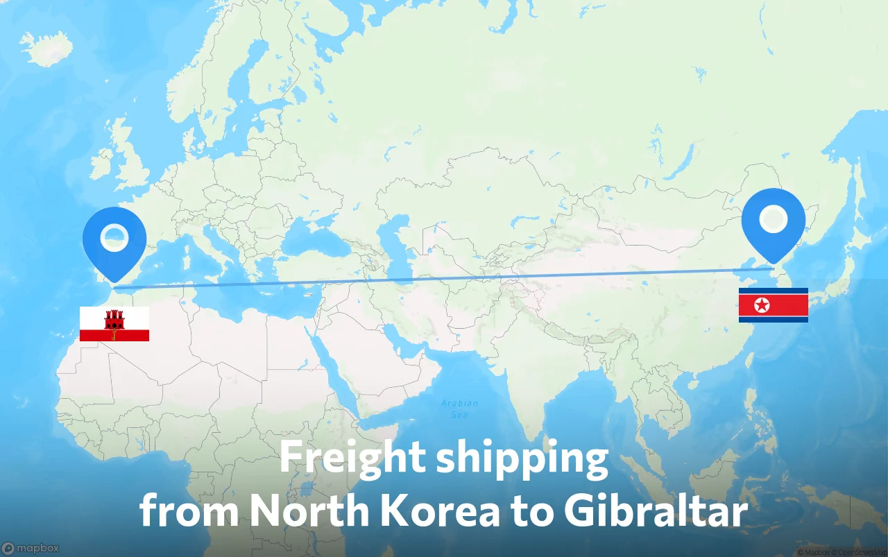 Shipping route from North Korea to Gibraltar