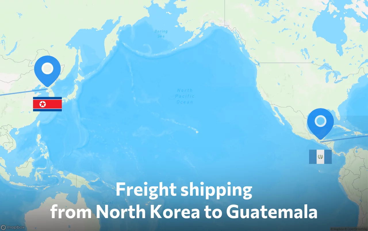 Shipping route from North Korea to Guatemala