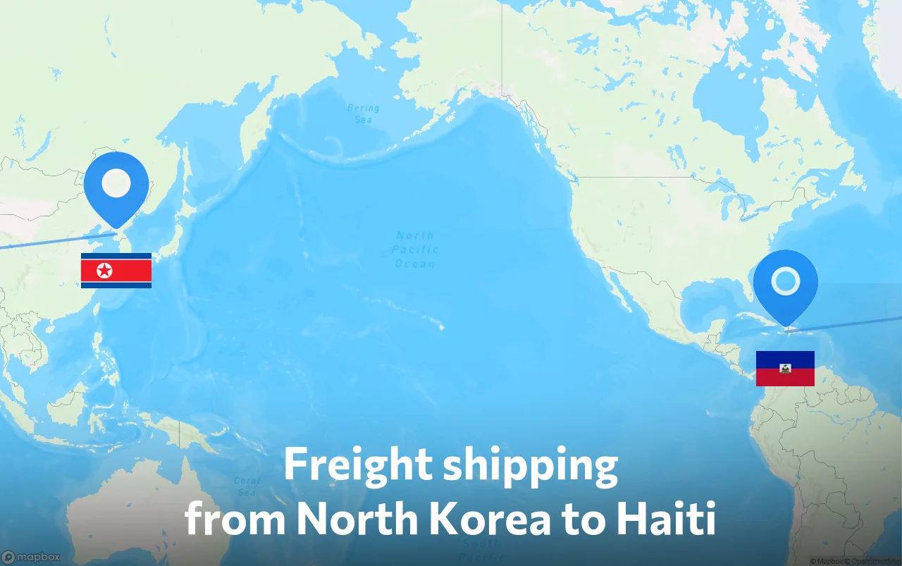 Shipping route from North Korea to Haiti