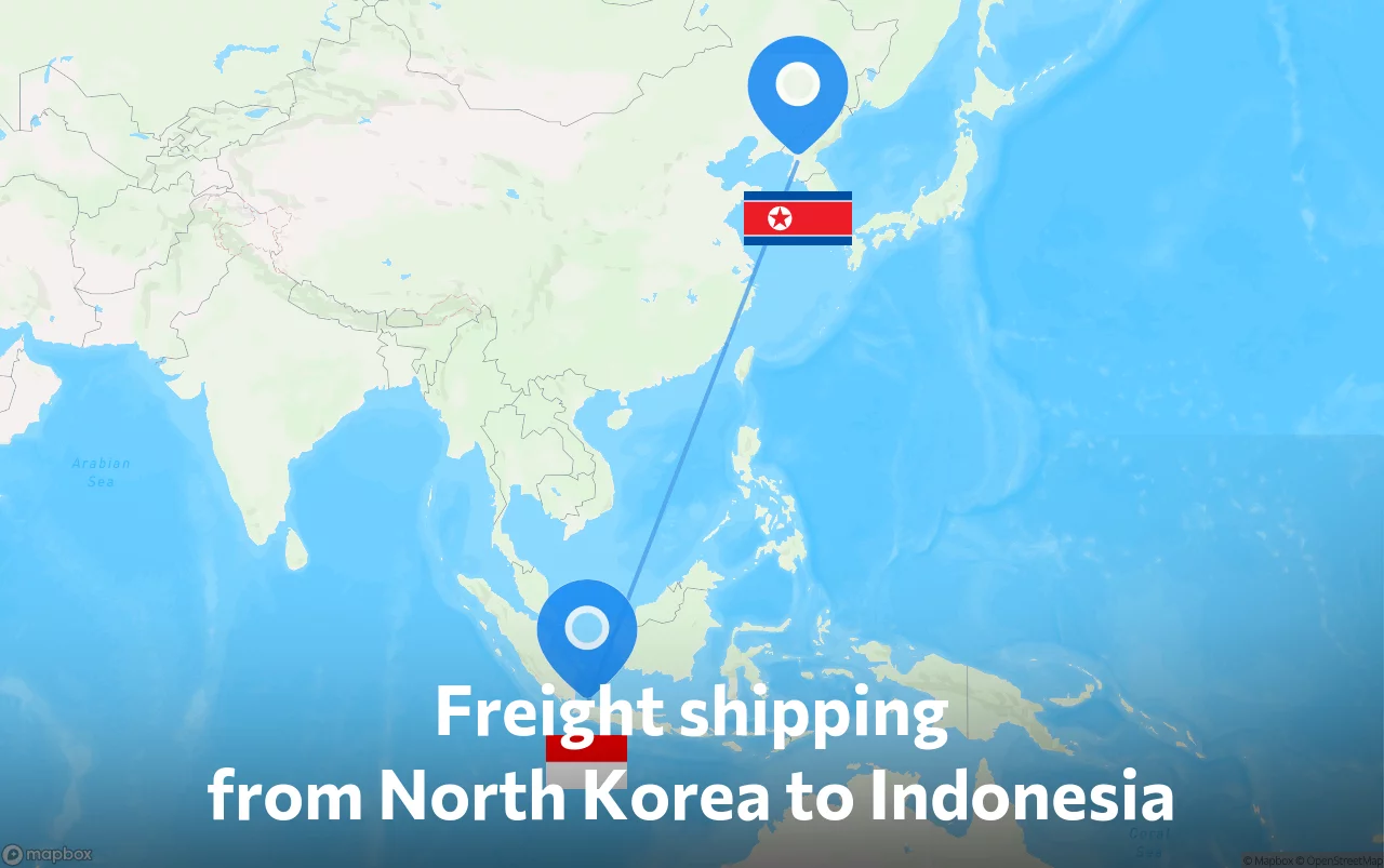 Shipping route from North Korea to Indonesia