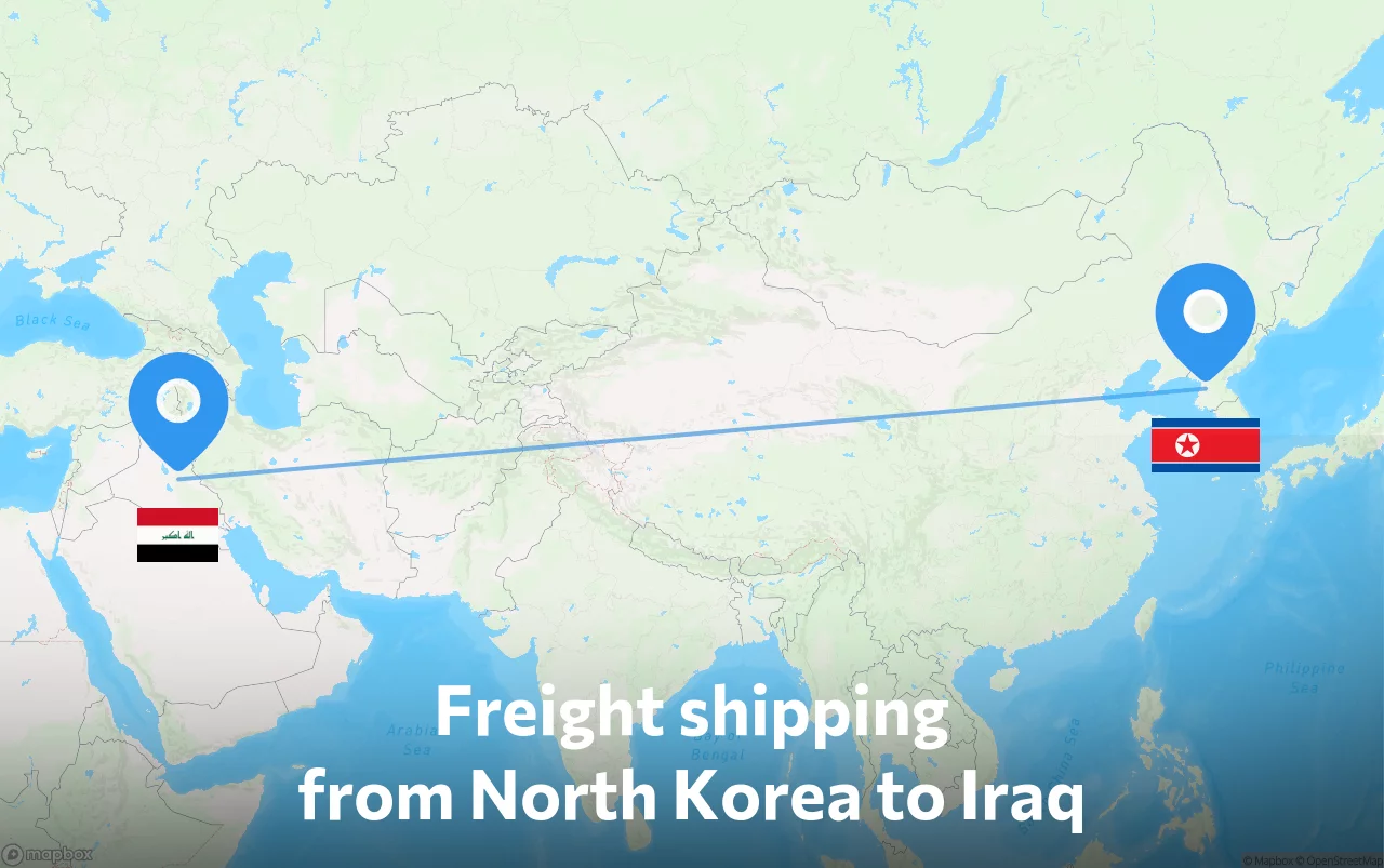 Shipping route from North Korea to Iraq