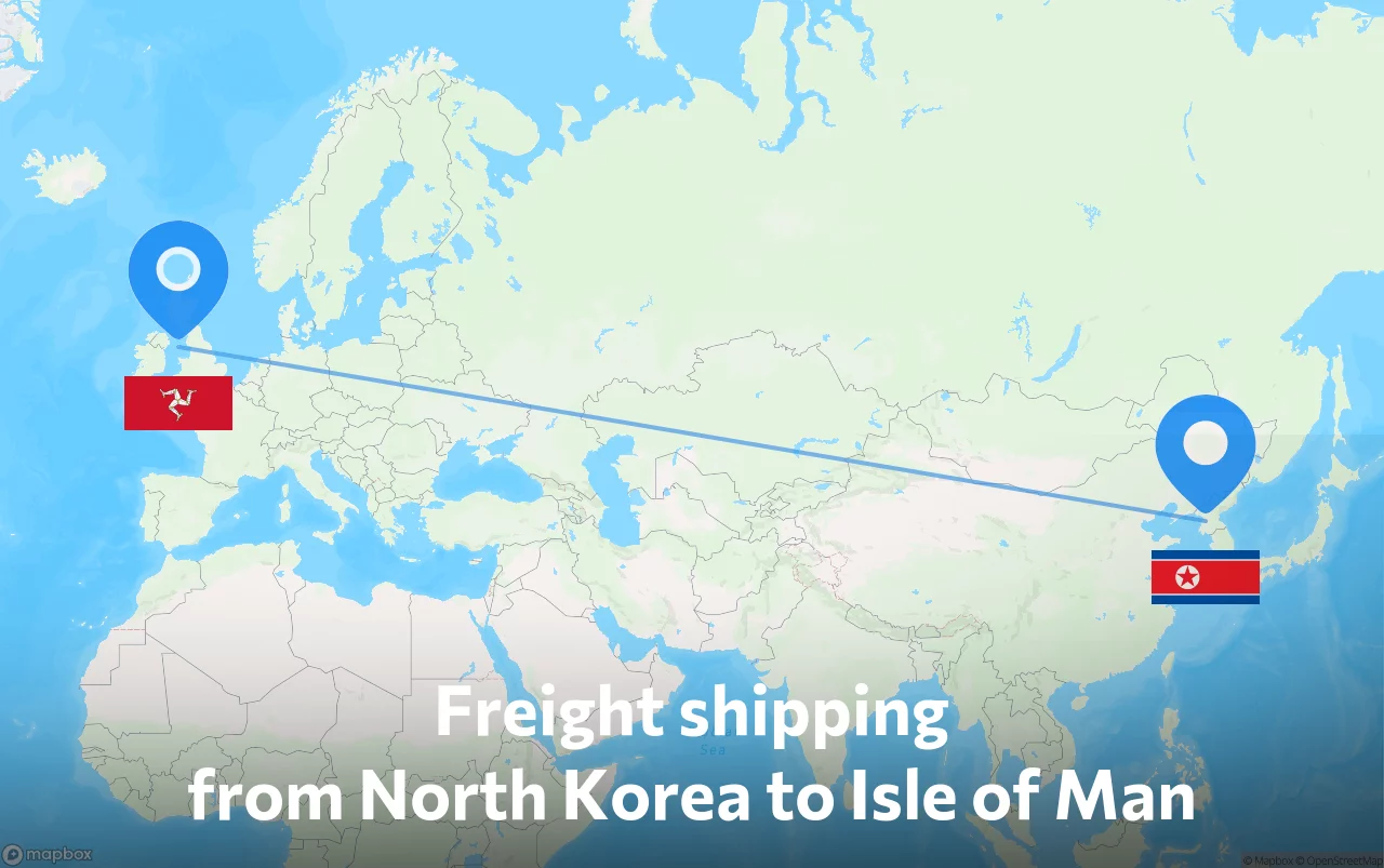 Shipping route from North Korea to Isle of Man