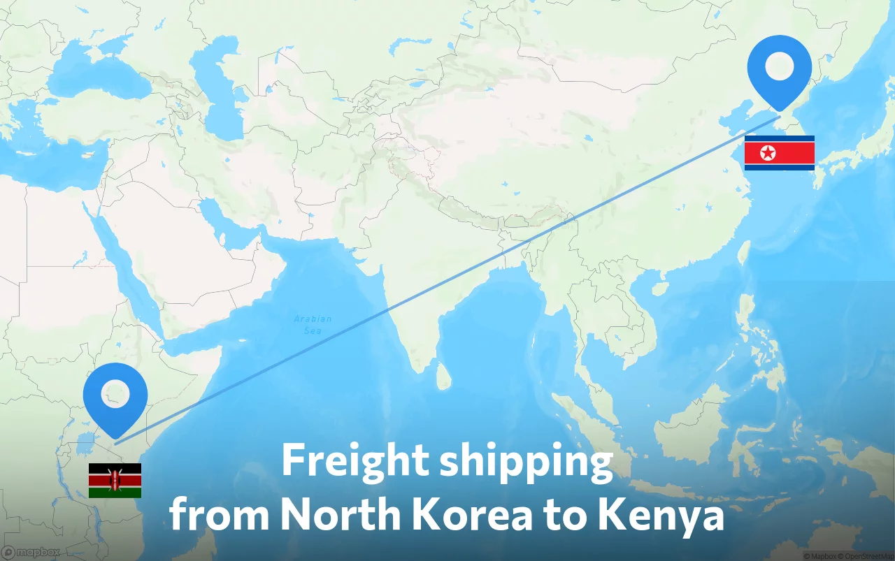 Shipping route from North Korea to Kenya
