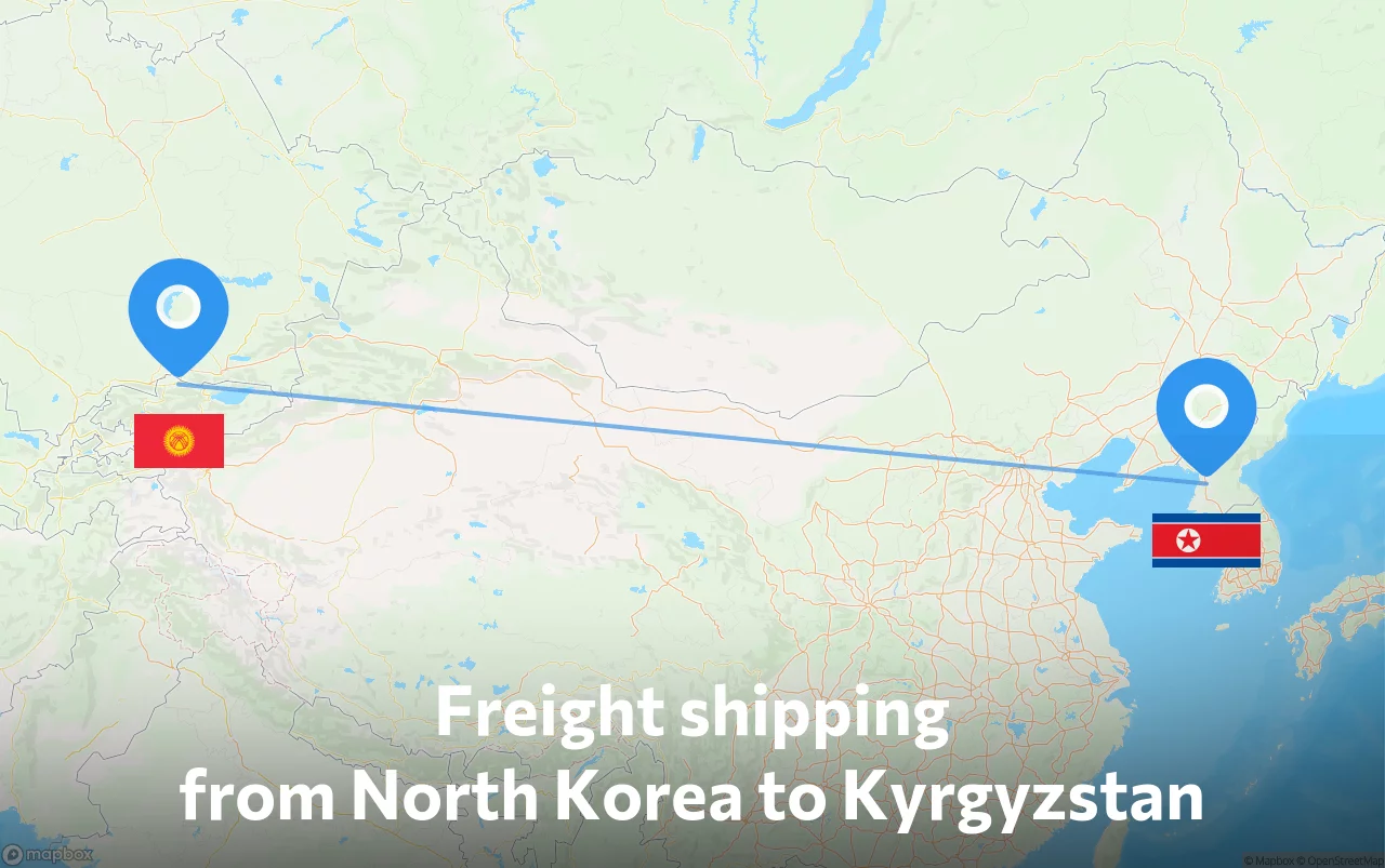 Shipping route from North Korea to Kyrgyzstan