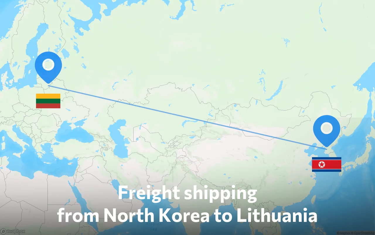 Shipping route from North Korea to Lithuania