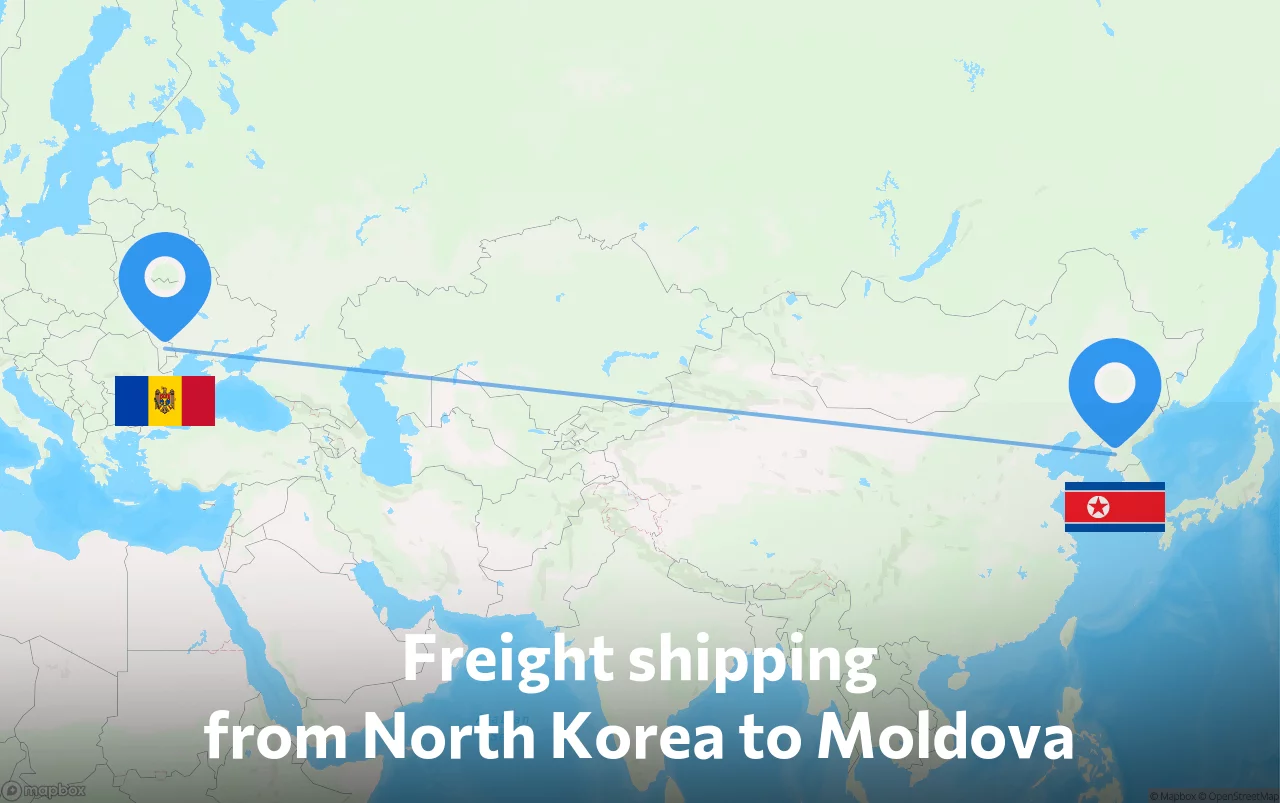 Shipping route from North Korea to Moldova