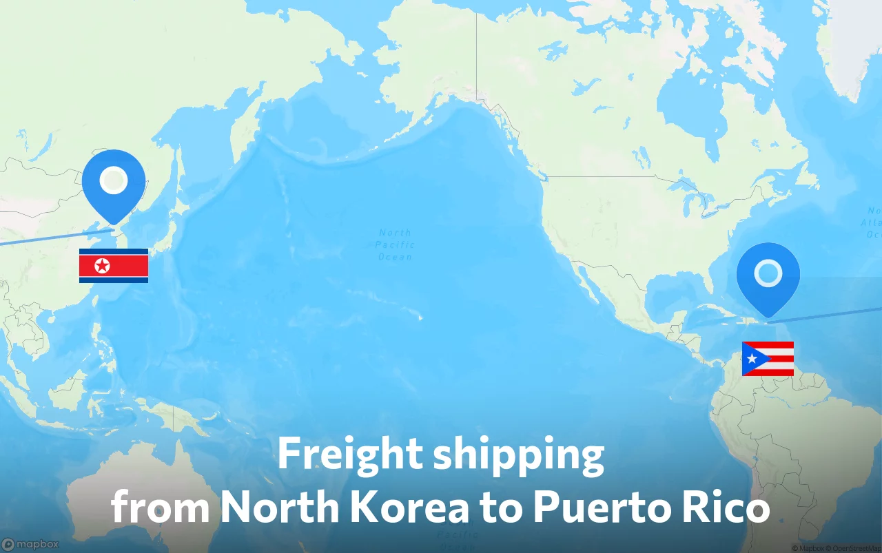 Shipping route from North Korea to Puerto Rico