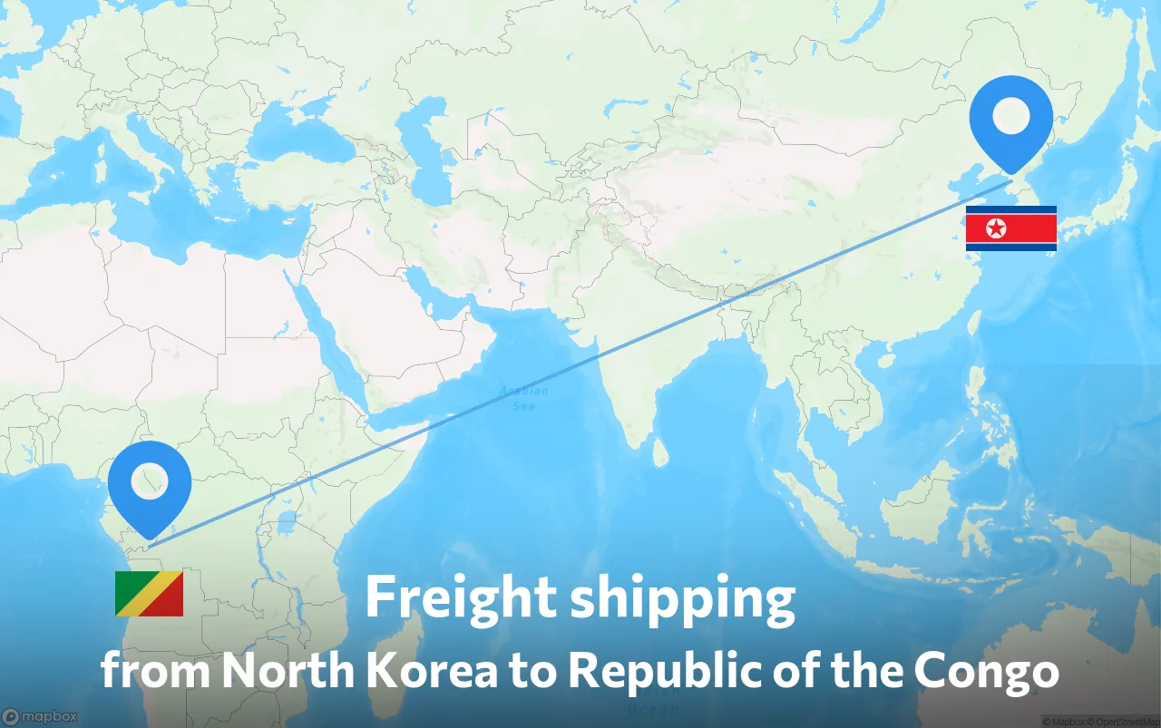 Shipping route from North Korea to Republic of the Congo