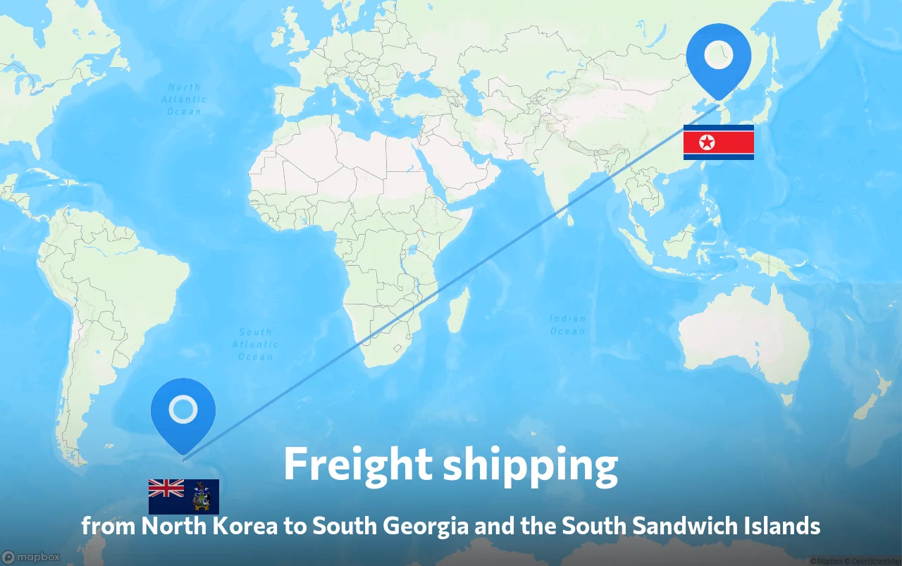 Shipping route from North Korea to South Georgia and the South Sandwich Islands