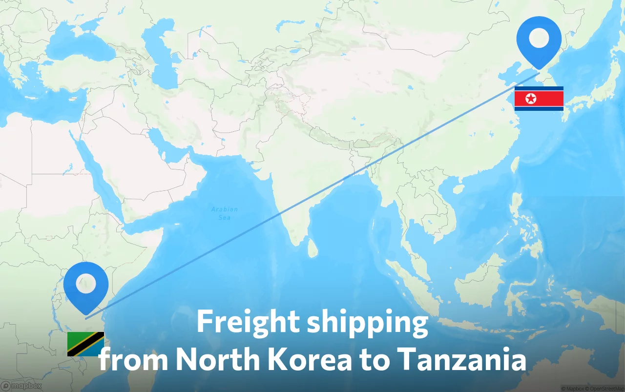 Shipping route from North Korea to Tanzania