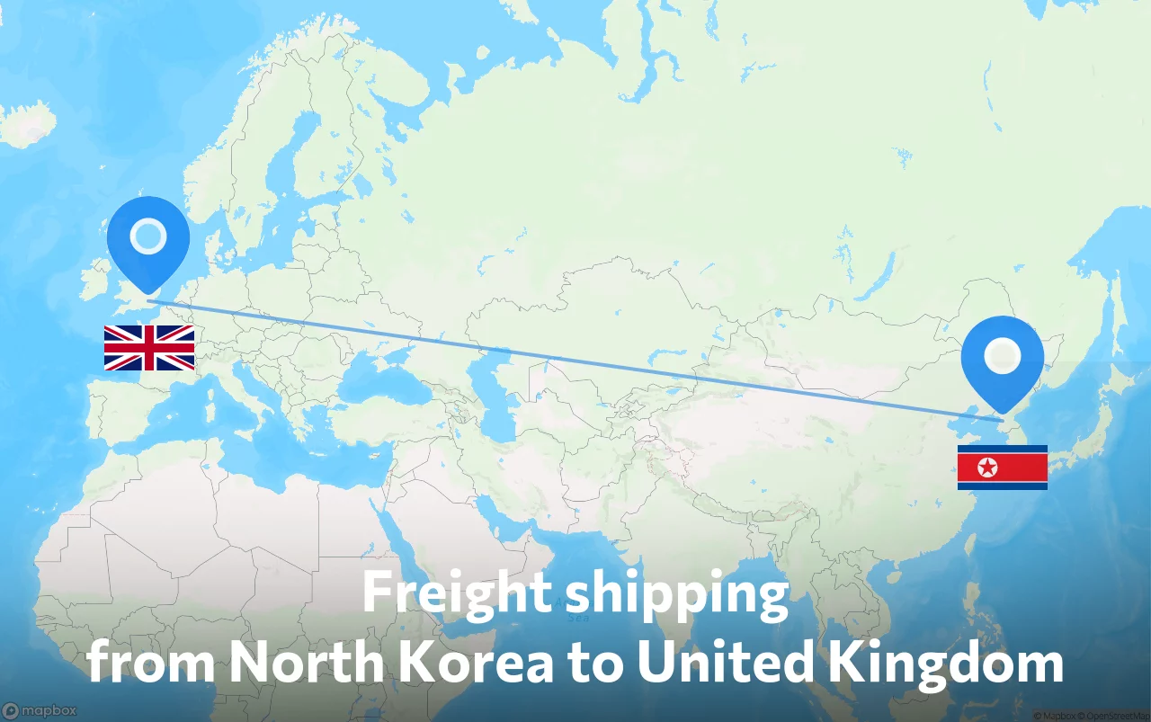 Shipping route from North Korea to United Kingdom