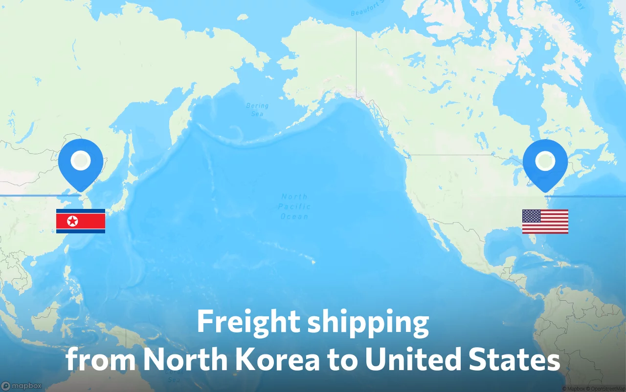 Shipping route from North Korea to United States