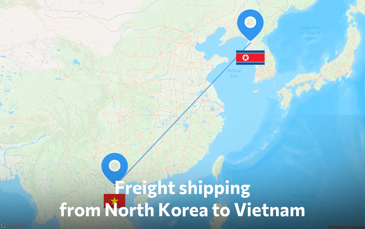 Shipping route from North Korea to Vietnam