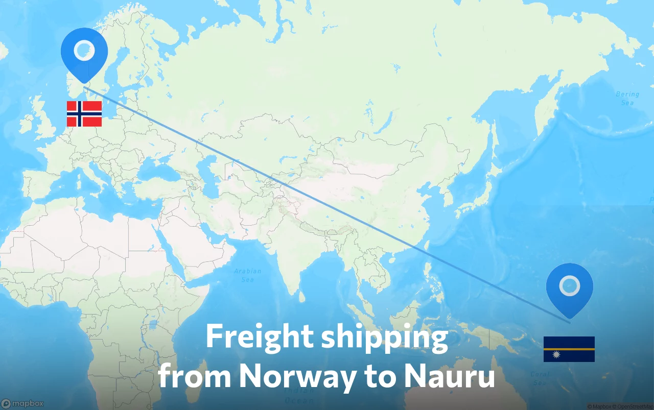 Shipping route from Norway to Nauru