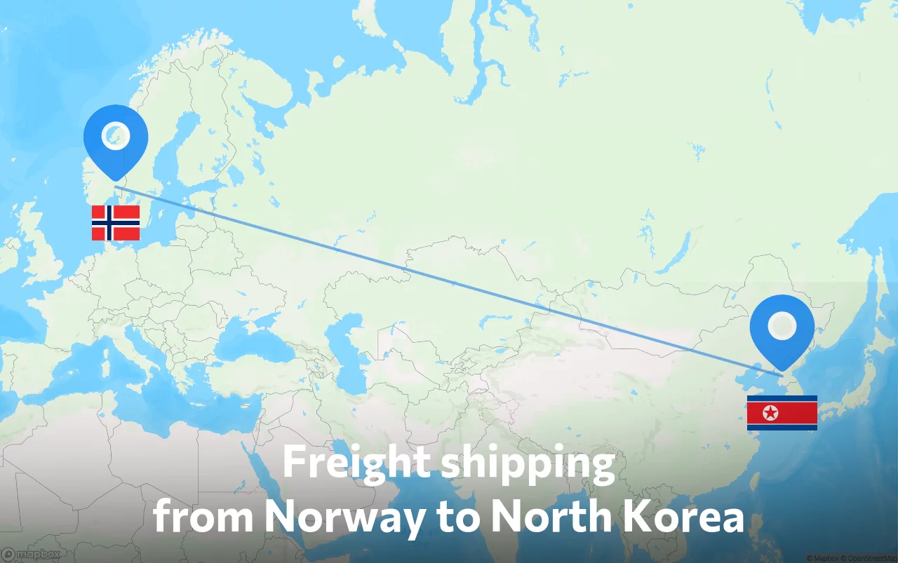 Shipping route from Norway to North Korea