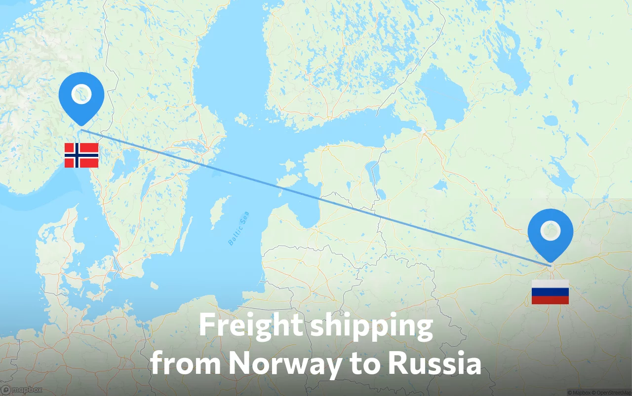 Shipping route from Norway to Russia