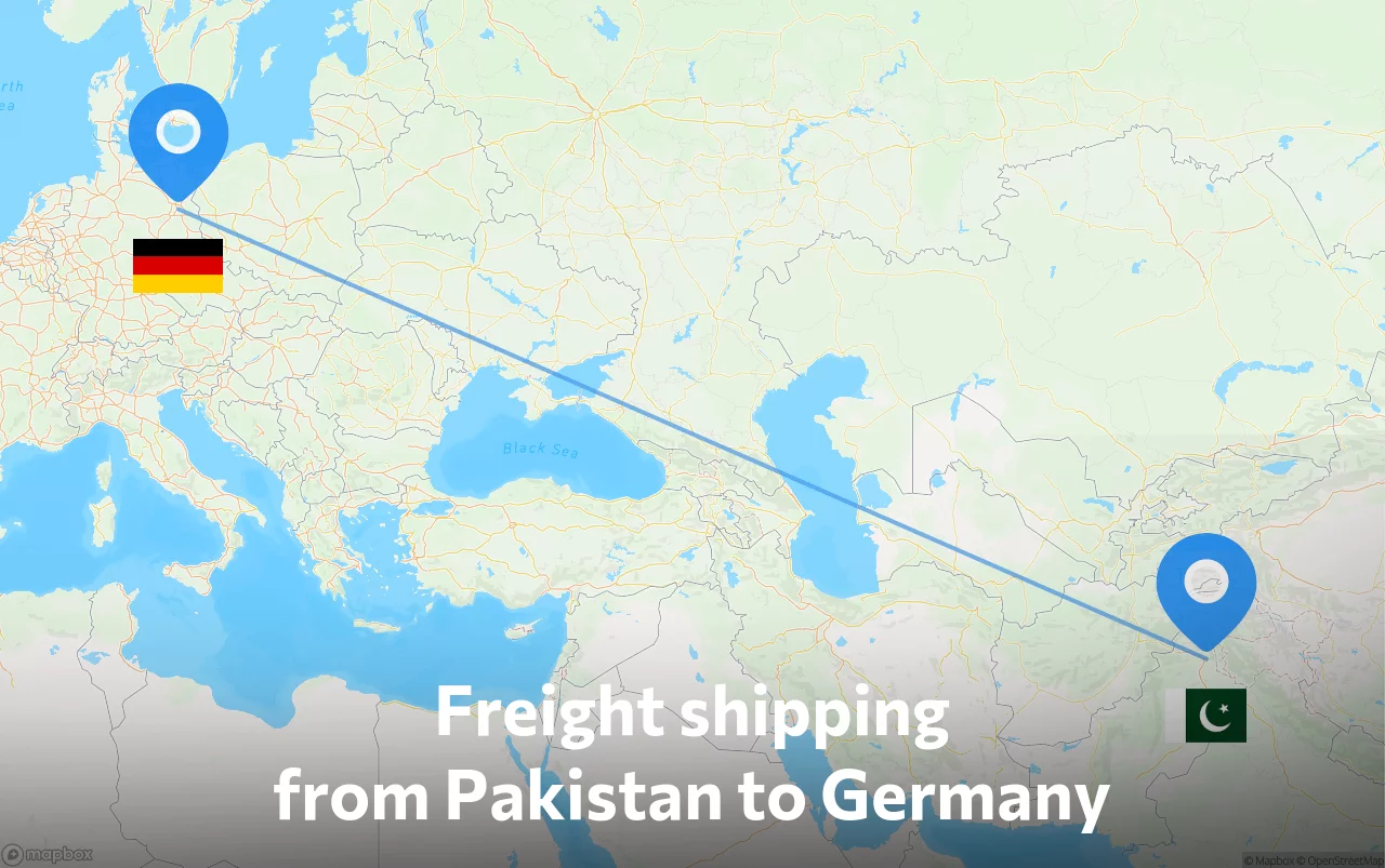 Shipping route from Pakistan to Germany