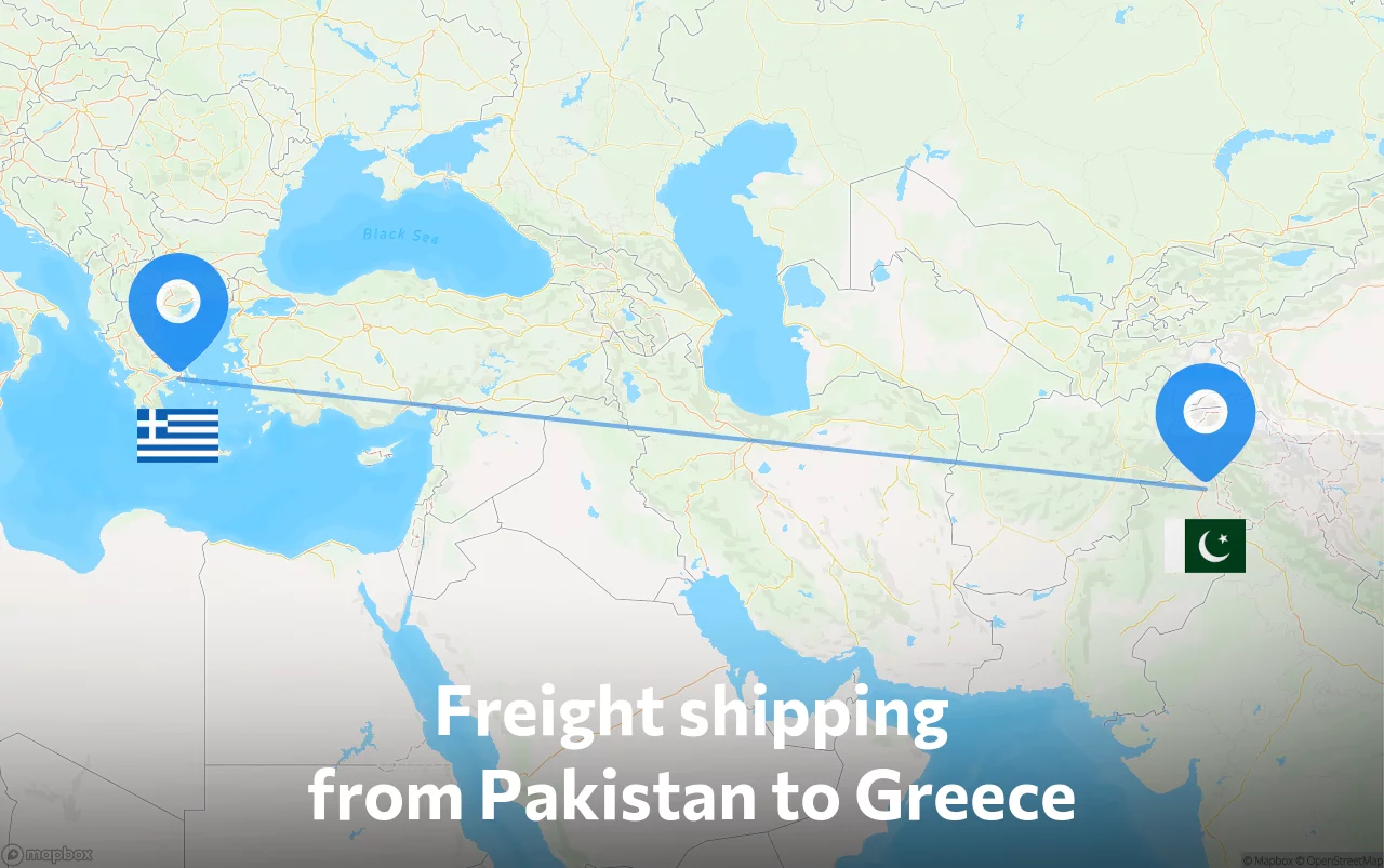 Shipping route from Pakistan to Greece