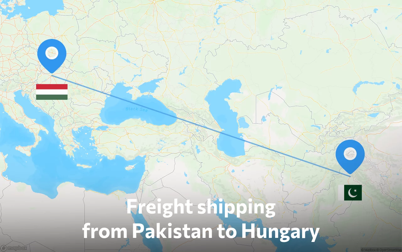 Shipping route from Pakistan to Hungary