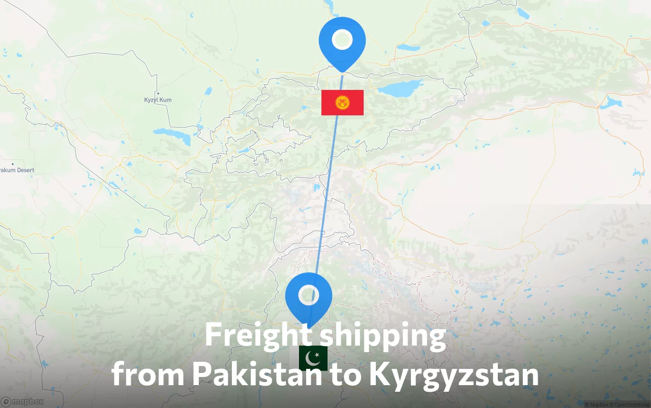 Shipping route from Pakistan to Kyrgyzstan