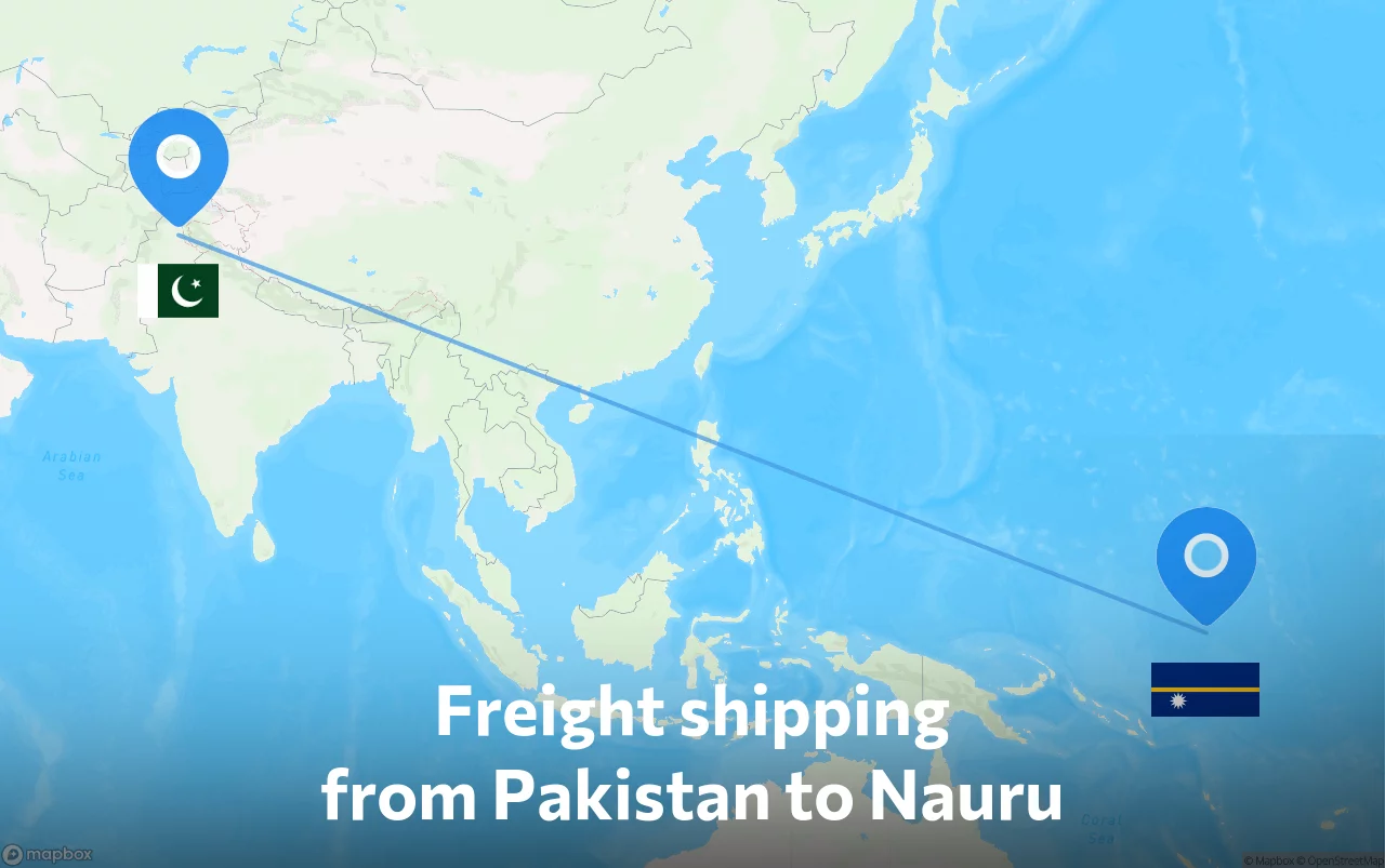 Shipping route from Pakistan to Nauru