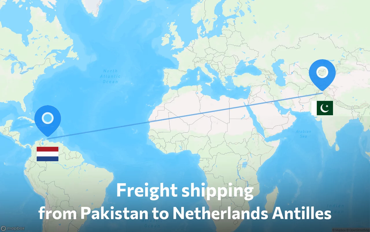 Shipping route from Pakistan to Netherlands Antilles