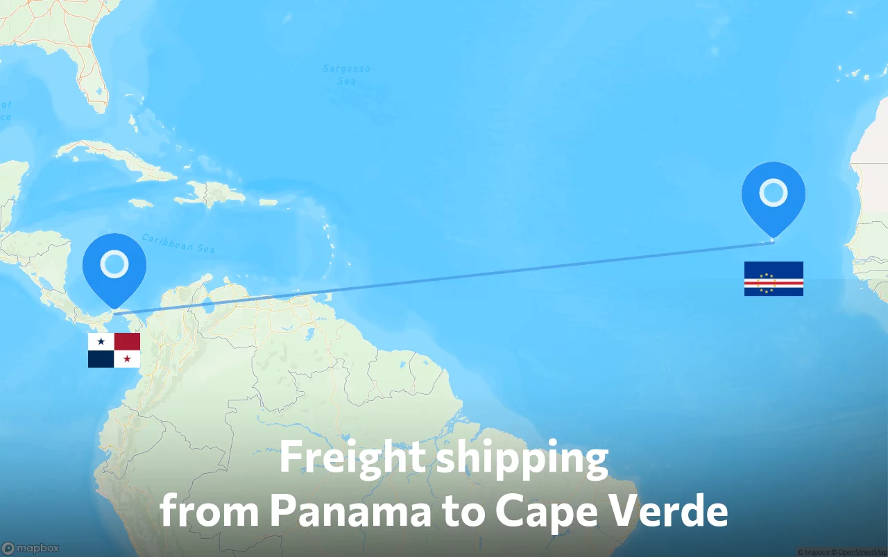 Shipping route from Panama to Cape Verde