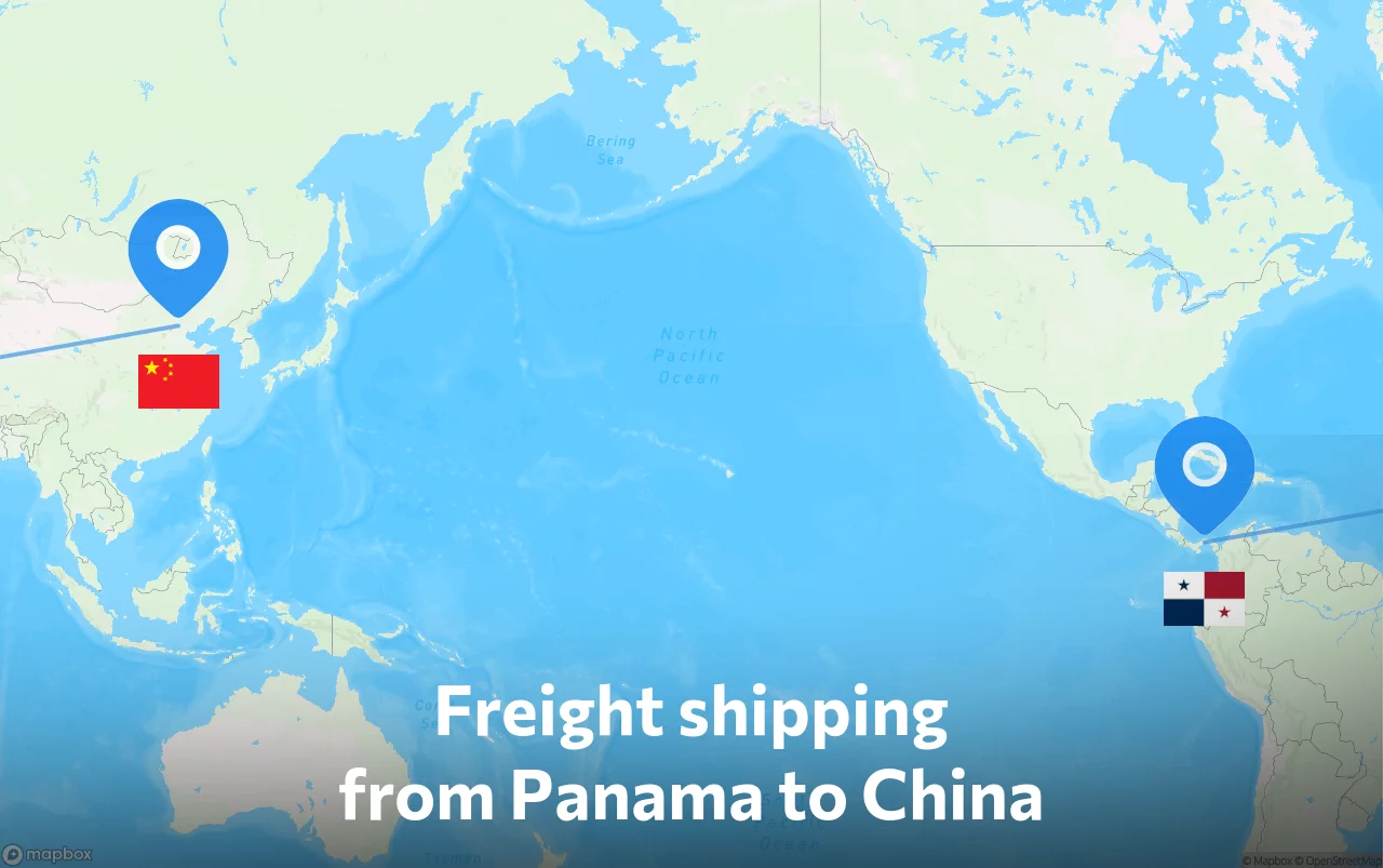 Shipping route from Panama to China
