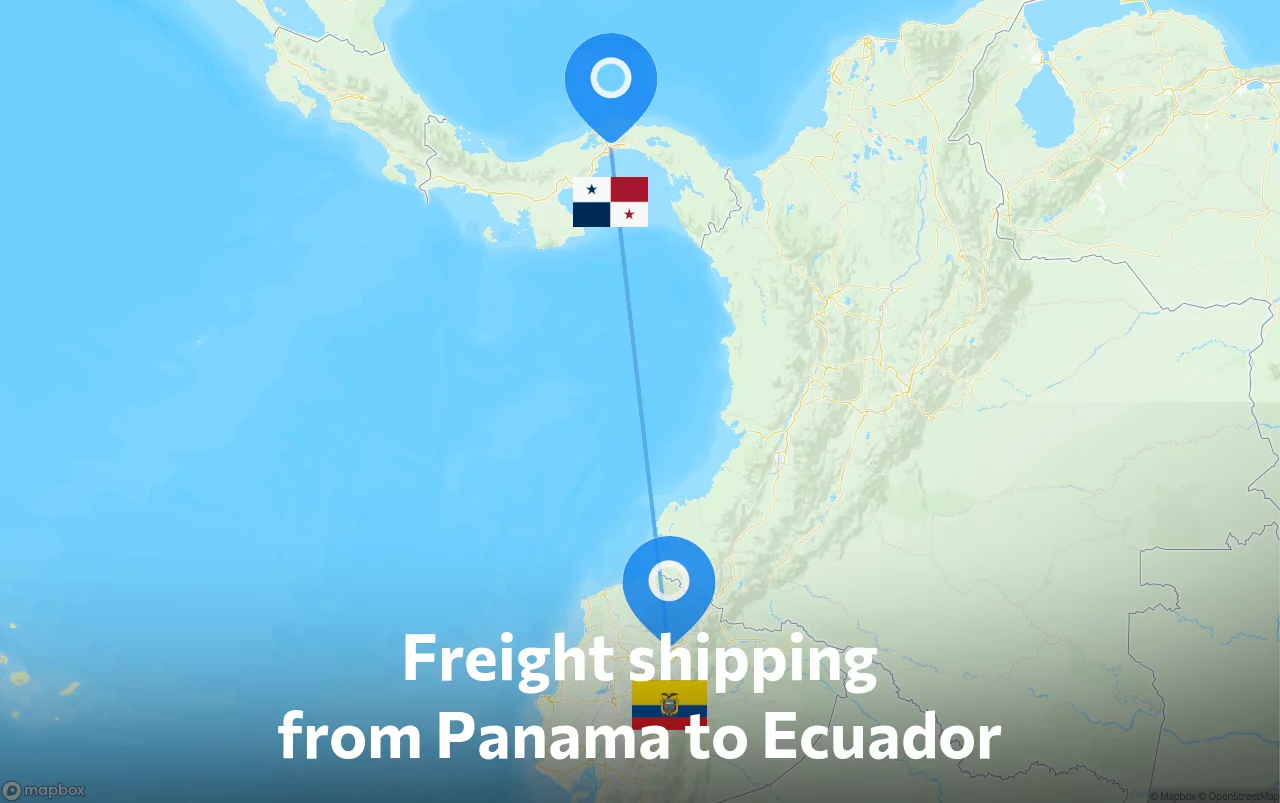 Shipping route from Panama to Ecuador