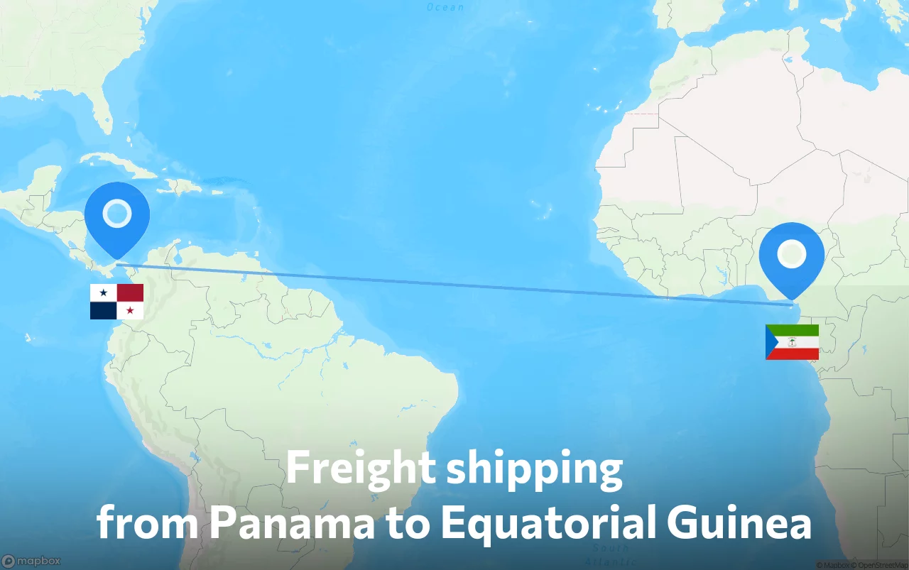 Shipping route from Panama to Equatorial Guinea