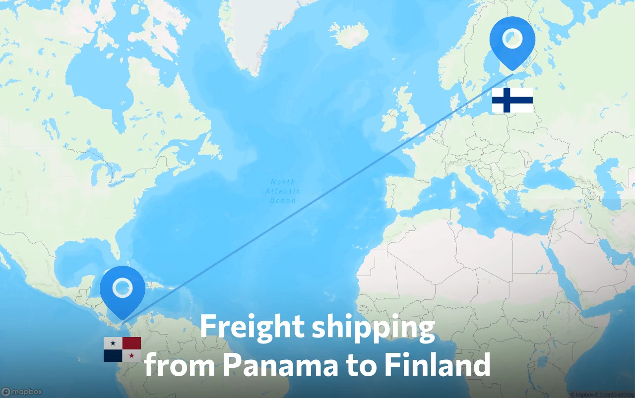 Shipping route from Panama to Finland