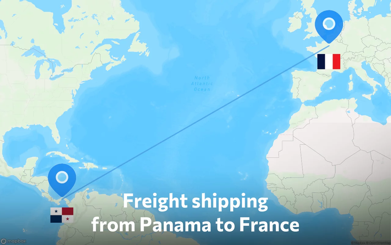 Shipping route from Panama to France