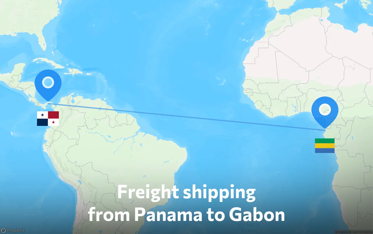 Shipping route from Panama to Gabon