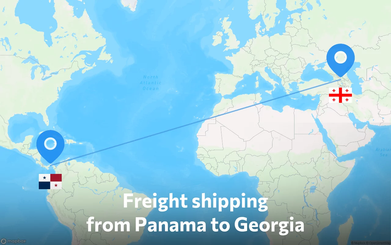Shipping route from Panama to Georgia
