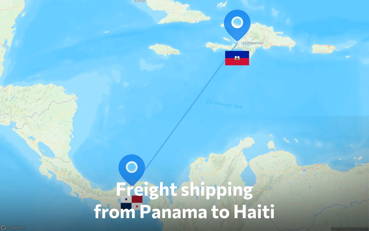 Shipping route from Panama to Haiti