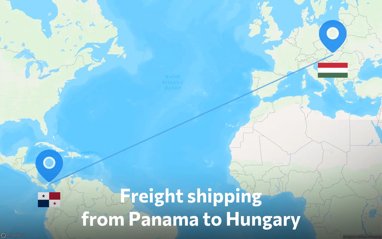 Shipping route from Panama to Hungary