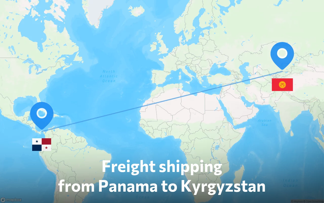 Shipping route from Panama to Kyrgyzstan