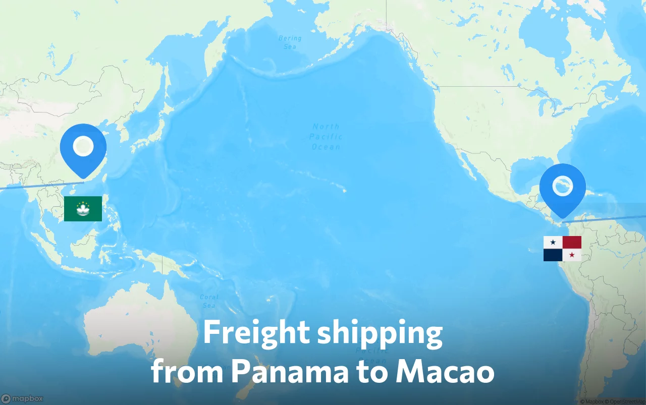 Shipping route from Panama to Macao