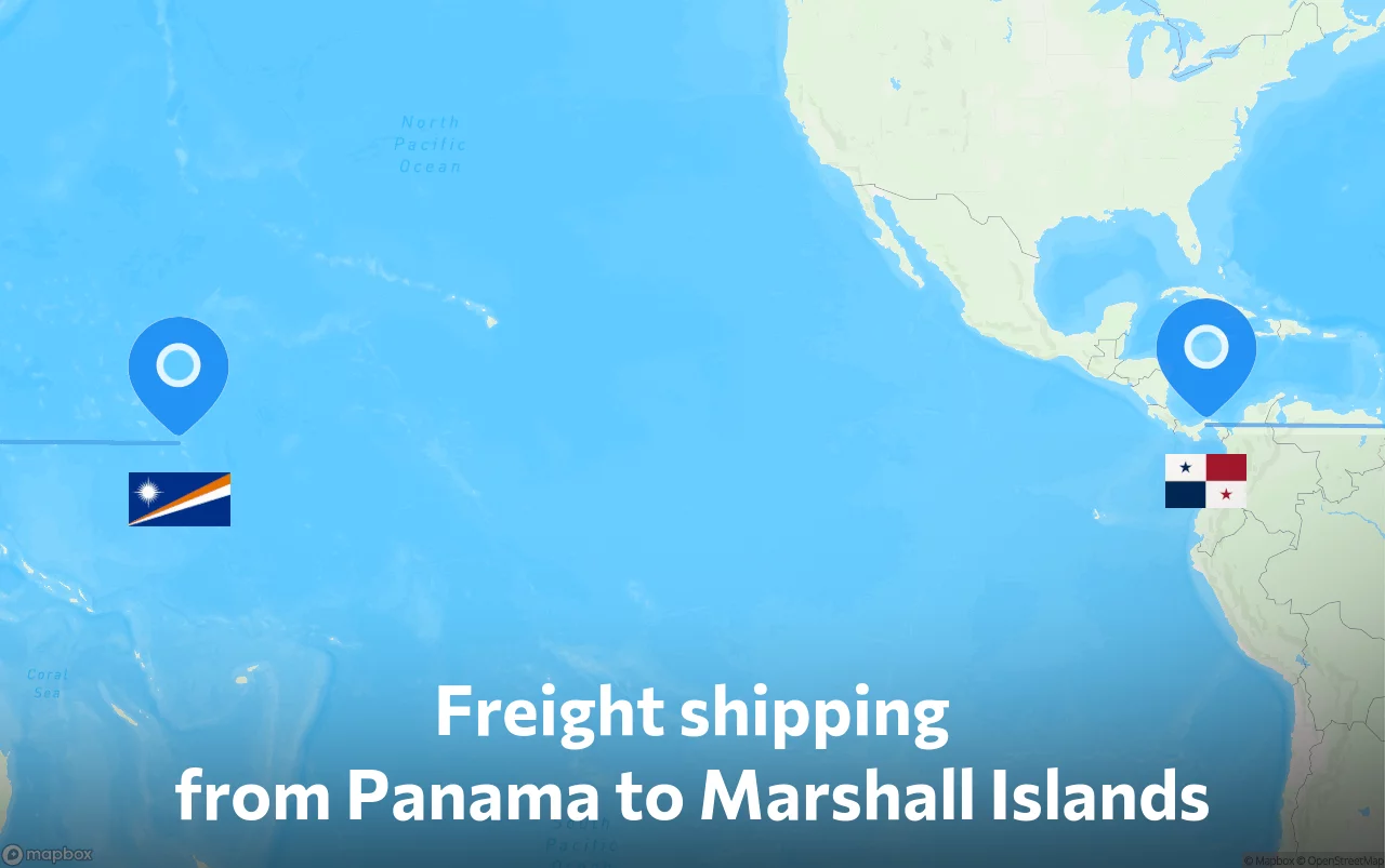 Shipping route from Panama to Marshall Islands