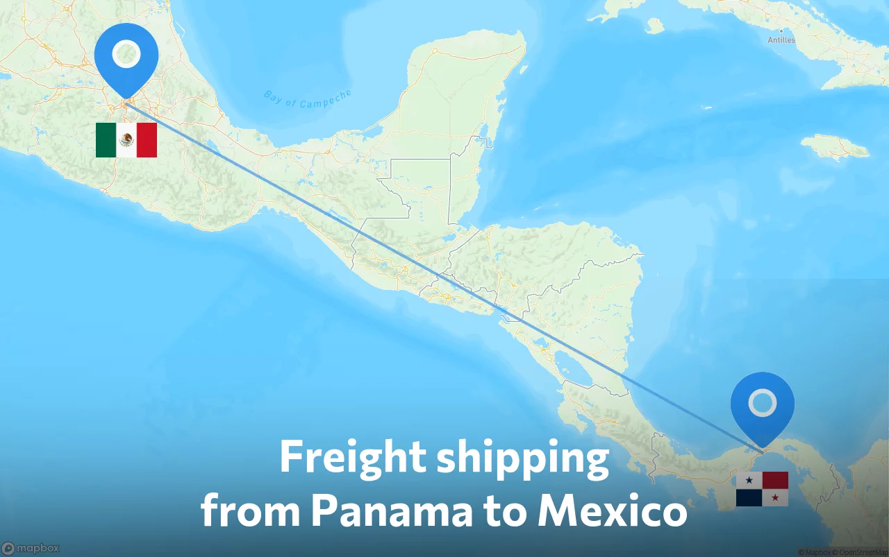 Shipping route from Panama to Mexico