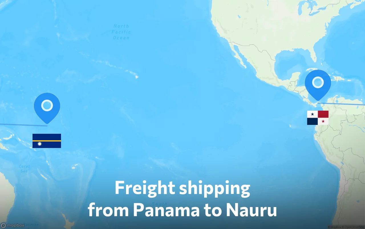 Shipping route from Panama to Nauru