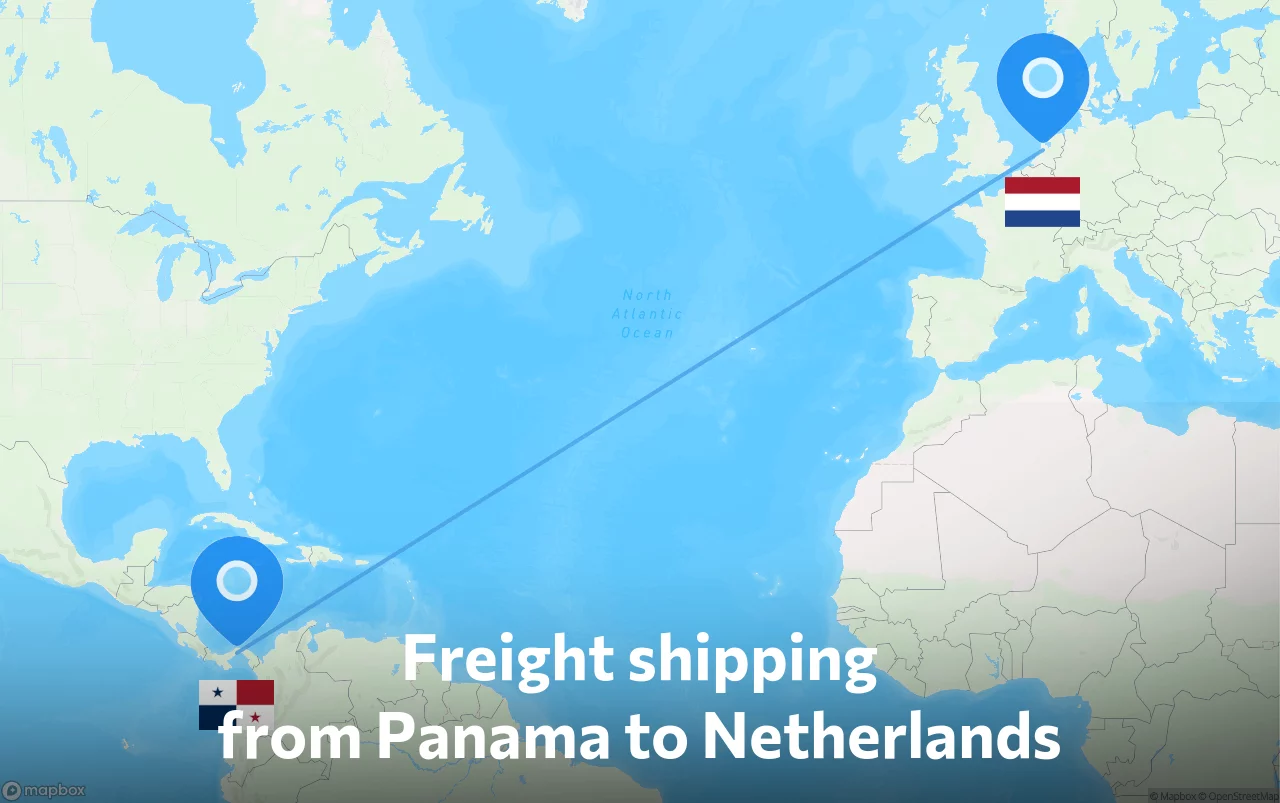 Shipping route from Panama to Netherlands