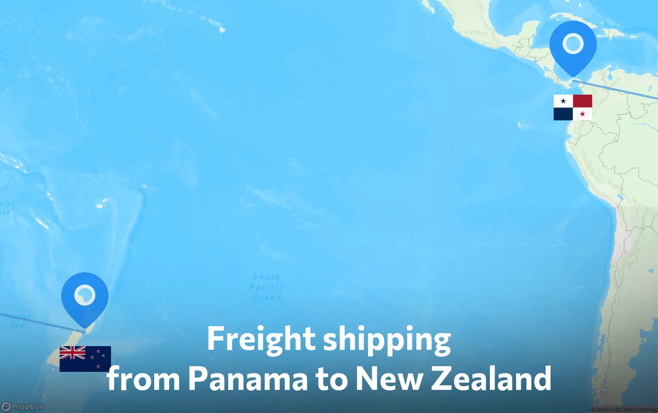Shipping route from Panama to New Zealand