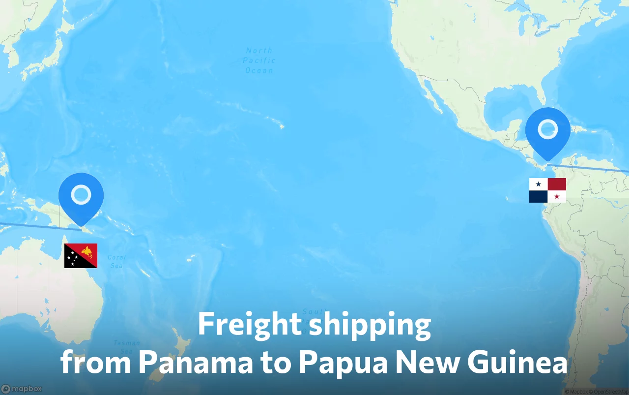 Shipping route from Panama to Papua New Guinea