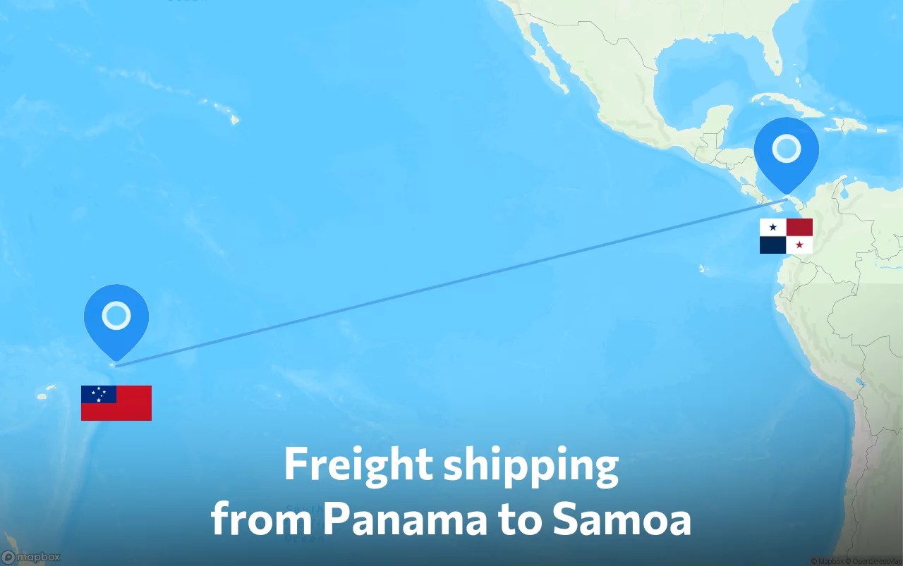 Shipping route from Panama to Samoa