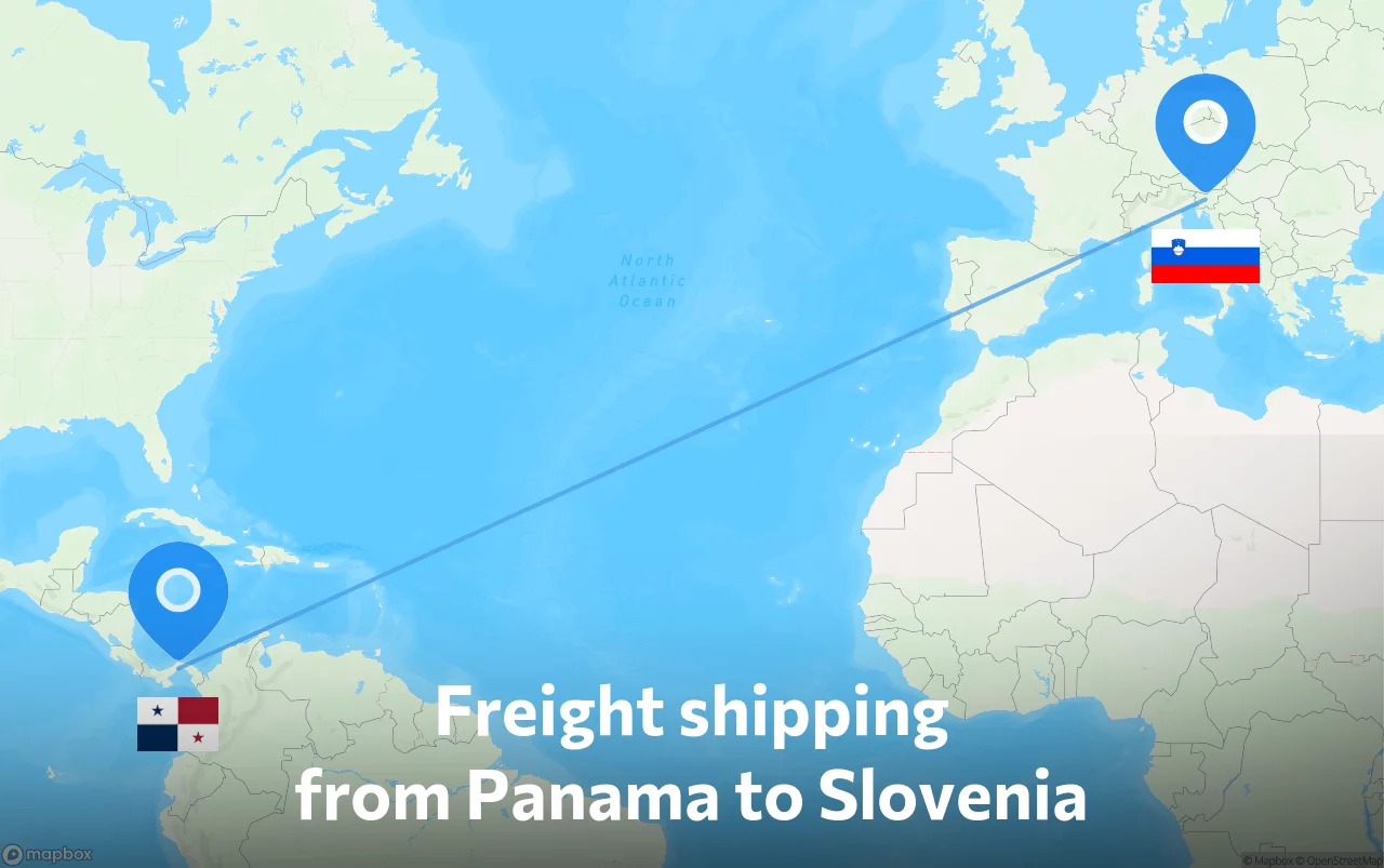 Shipping route from Panama to Slovenia