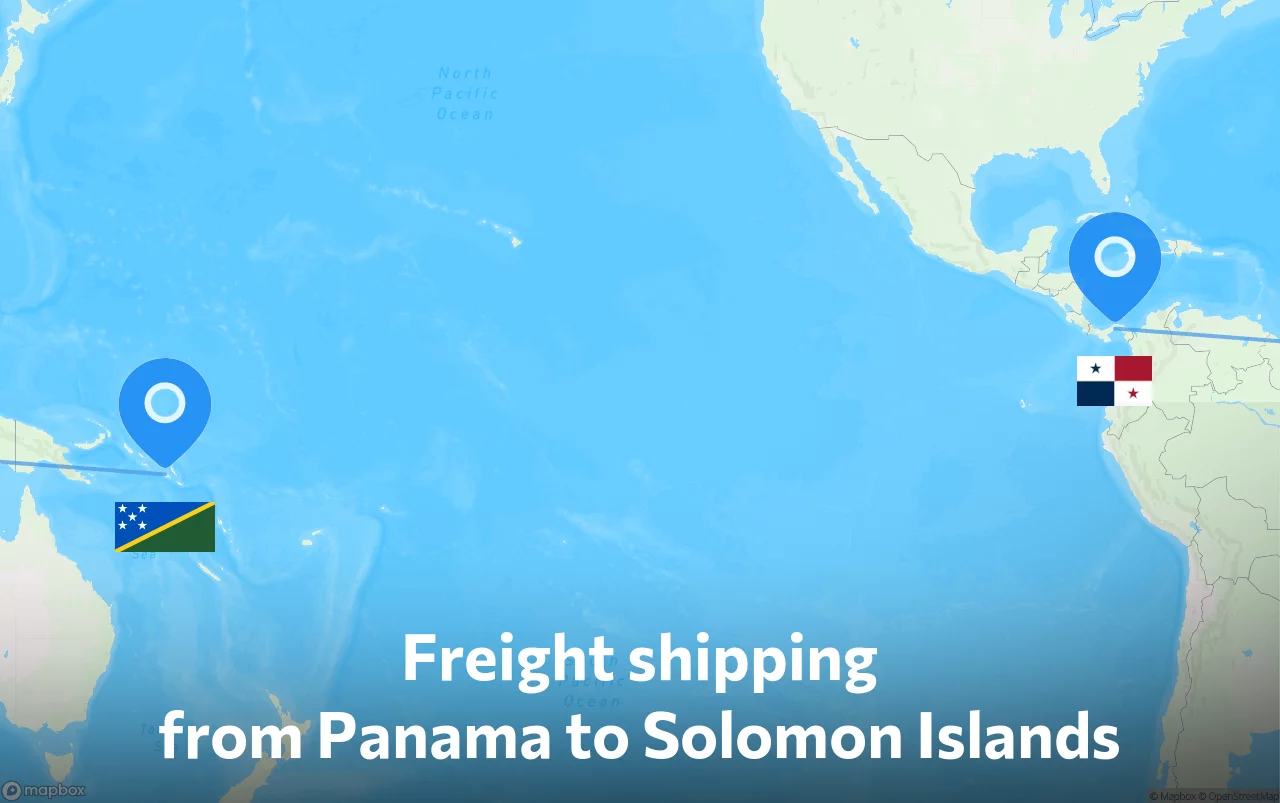 Shipping route from Panama to Solomon Islands