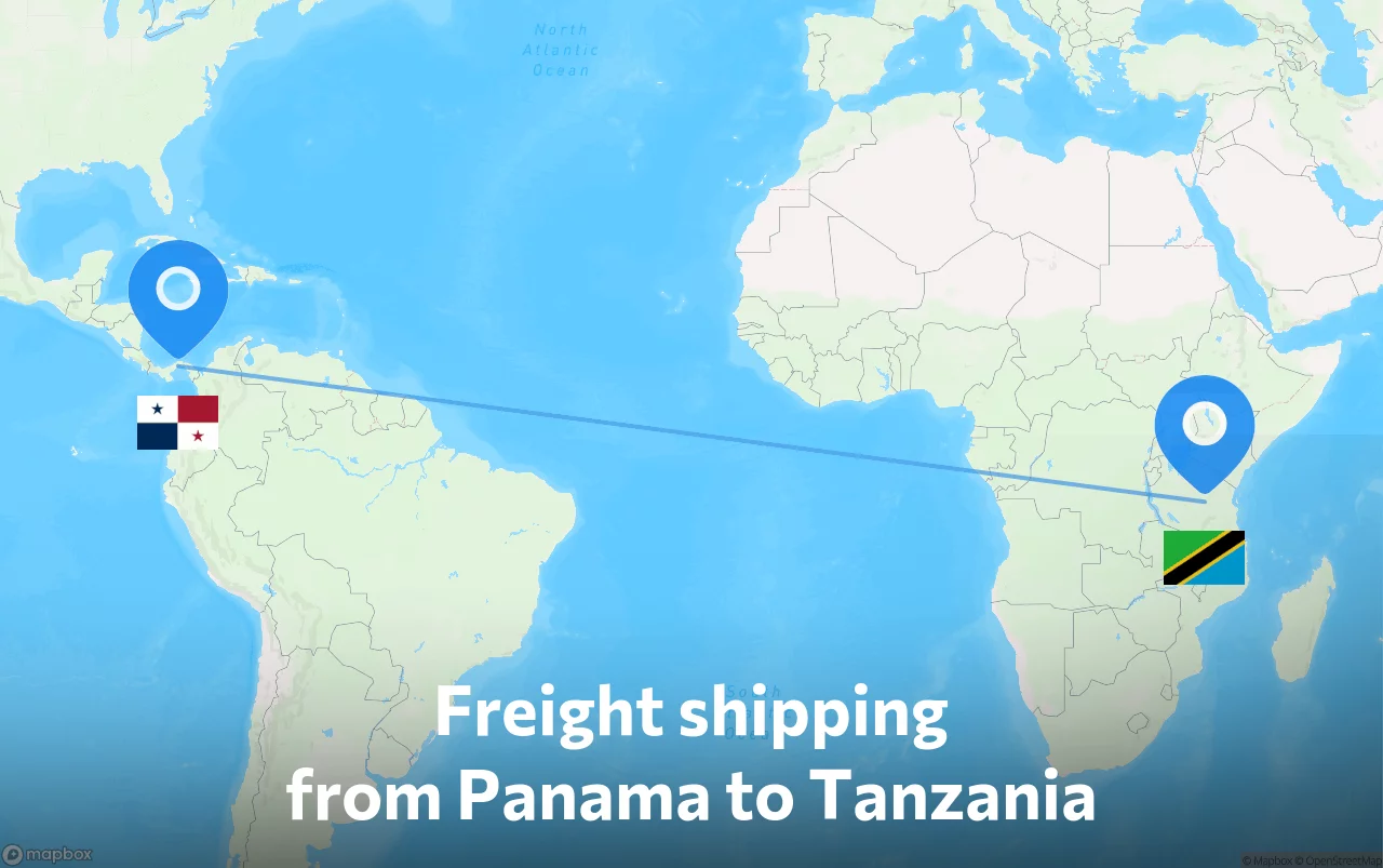 Shipping route from Panama to Tanzania