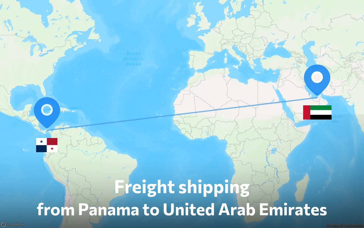 Shipping route from Panama to United Arab Emirates